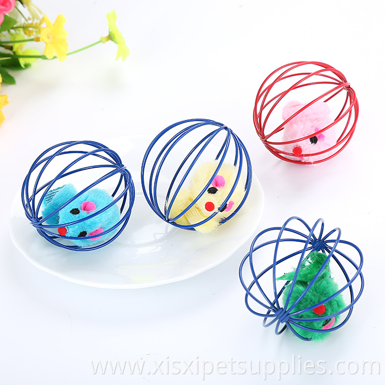 False Mouse in Rat Cage Interactive Pet Cat Toy Ball for Cats Assorted Opp Bag Stocked 10pcs 16g 6cm